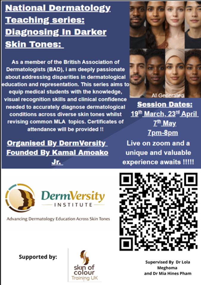 National Dermatology Teaching Series flyer — Diagnosing in Darker Skin Tones